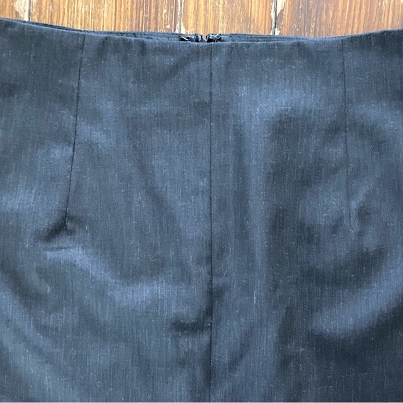 Herman Geist Gray Worsted Wool Maxi Pencil Skirt 18.5" Front Slit Women's M/L - Picture 7 of 9